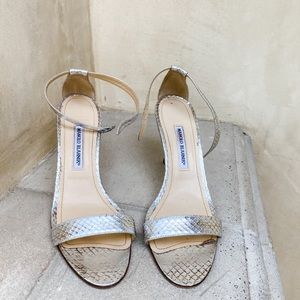 Manolo Blahnik Silver Sandals